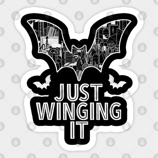 Just Winging It Bat Art Supply Sticker by The Craft ACE